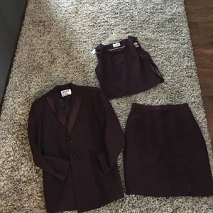 3 piece wine color suit